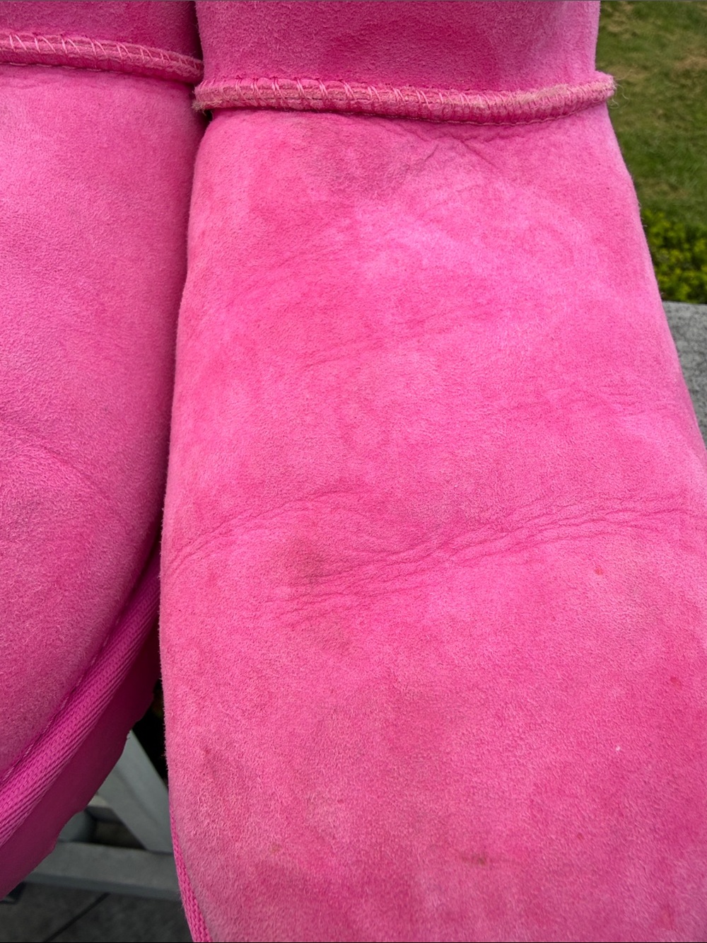 UGG Women's Short Suede Ankle Booties in Bright Pink, Size 11 - Picture 12 of 12